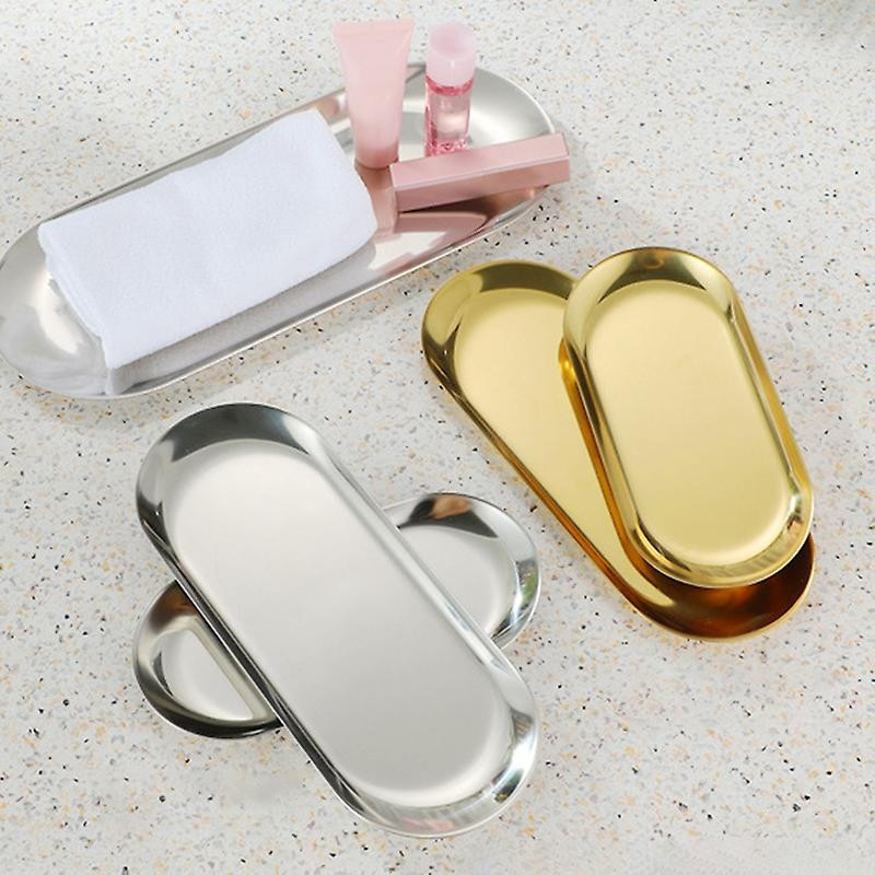 Nordic Stainless Steel Dessert Plate Fruit Tray Snack Kitchen Steak Container