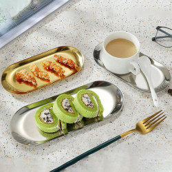 Nordic Stainless Steel Dessert Plate Fruit Tray Snack Kitchen Steak Container Nordic Stainless Steel Dessert Plate Fruit Tray Snack Kitchen Steak Container