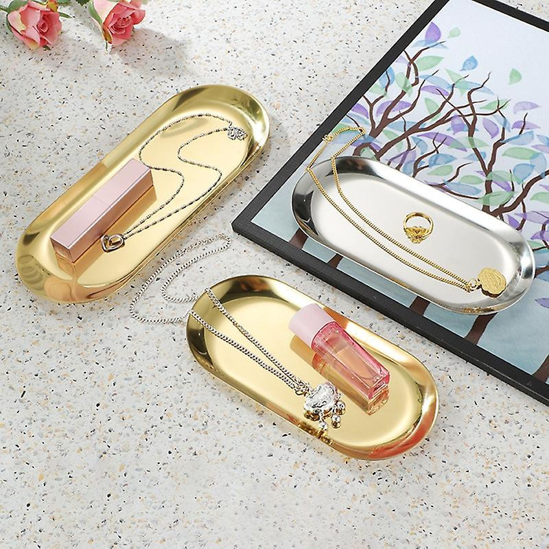 Nordic Stainless Steel Dessert Plate Fruit Tray Snack Kitchen Steak Container