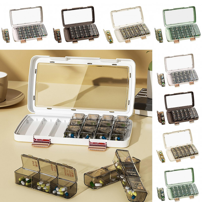 Pill Box Large Capacity Dust-proof Sealed Date Marker Transparent Weekly Pill Organizer Box Household Supplies Kaesi Pill Box Large Capacity Dust-proof Sealed Date Marker Transparent Weekly Pill Organizer Box Household Supplies Kaesi