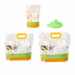 1 Set Food Storage Bag with Funnel Screw Lid Handle Food Grade Clear Large Capacity Leak Proof Reusable Moisture- [...]
