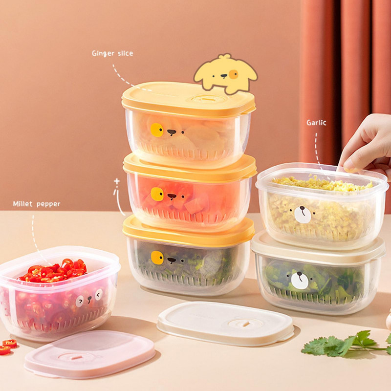 Fridge Storage Box Transparent Food Grade Bpa Free Cartoon Pattern Leakproof Fresh-keeping With Lid Refrigerator [...]