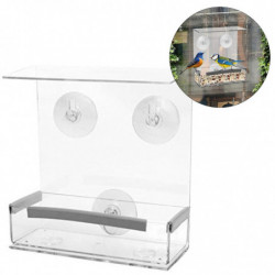 Pet Bird Food Dispenser Parrots Feeder Clear Seed Tray Bird Food Container Pet Bird Food Dispenser Parrots Feeder Clear Seed Tray Bird Food Container