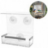 Pet Bird Food Dispenser Parrots Feeder Clear Seed Tray Bird Food Container