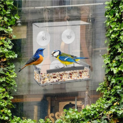 Pet Bird Food Dispenser Parrots Feeder Clear Seed Tray Bird Food Container Pet Bird Food Dispenser Parrots Feeder Clear Seed Tray Bird Food Container