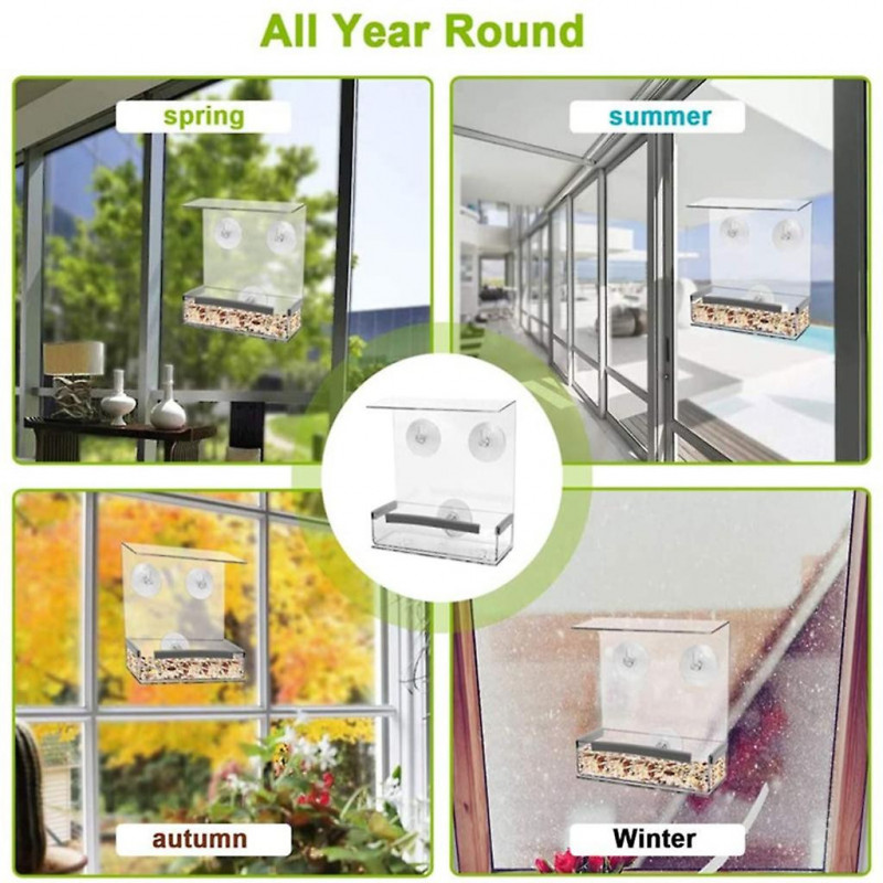 Pet Bird Food Dispenser Parrots Feeder Clear Seed Tray Bird Food Container