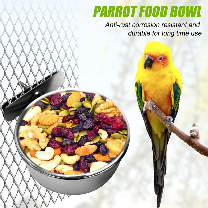 Water Cup DrinkerFood Seed Dispenser Container Set Hanging in Cage