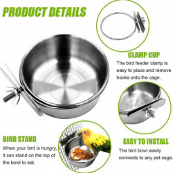 Water Cup DrinkerFood Seed Dispenser Container Set Hanging in Cage Water Cup DrinkerFood Seed Dispenser Container Set Hanging in Cage
