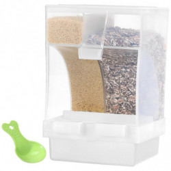 1 Set Bird Feeder Automatic Bird Feeder Transparent Parakeet Feeder Bird Food Container Cage Accessories with Spoon 1 Set Bird Feeder Automatic Bird Feeder Transparent Parakeet Feeder Bird Food Container Cage Accessories with Spoon