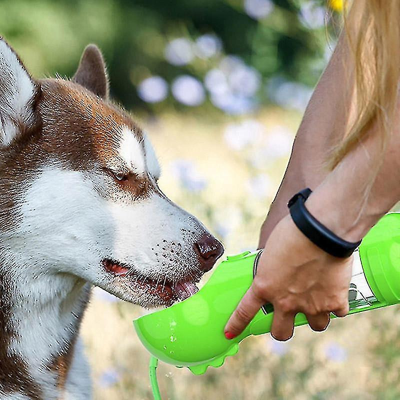 Travel Outdoor Portable 500ml Plastic Pet Dog Drinking Bottle With Poop Bag