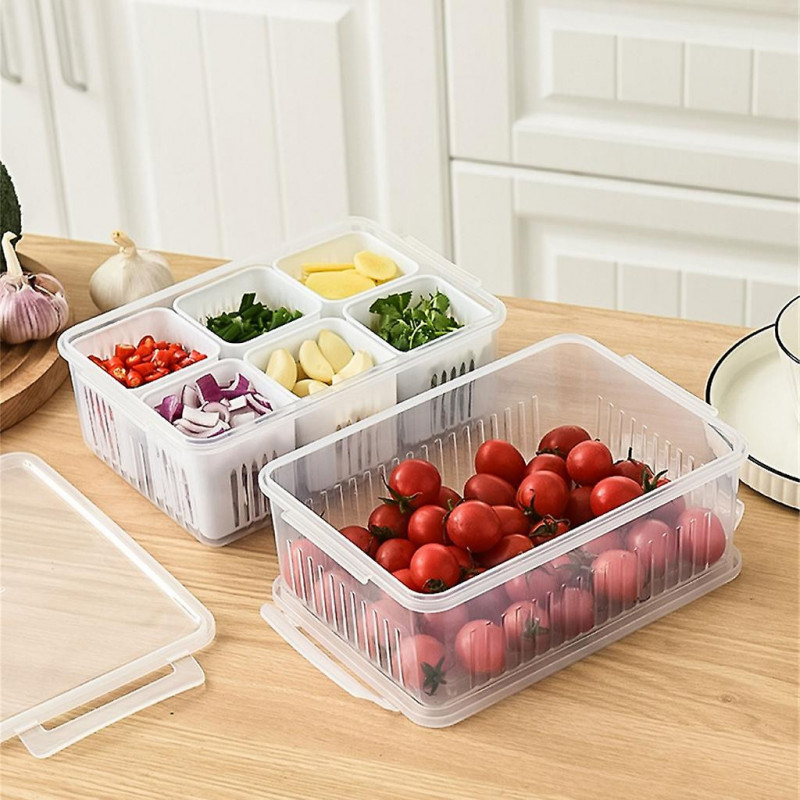 6-Grid Onion Ginger Chili Seasoning Storage Box Fresh Keeping Containers 6-Grid Onion Ginger Chili Seasoning Storage Box Fresh Keeping Containers