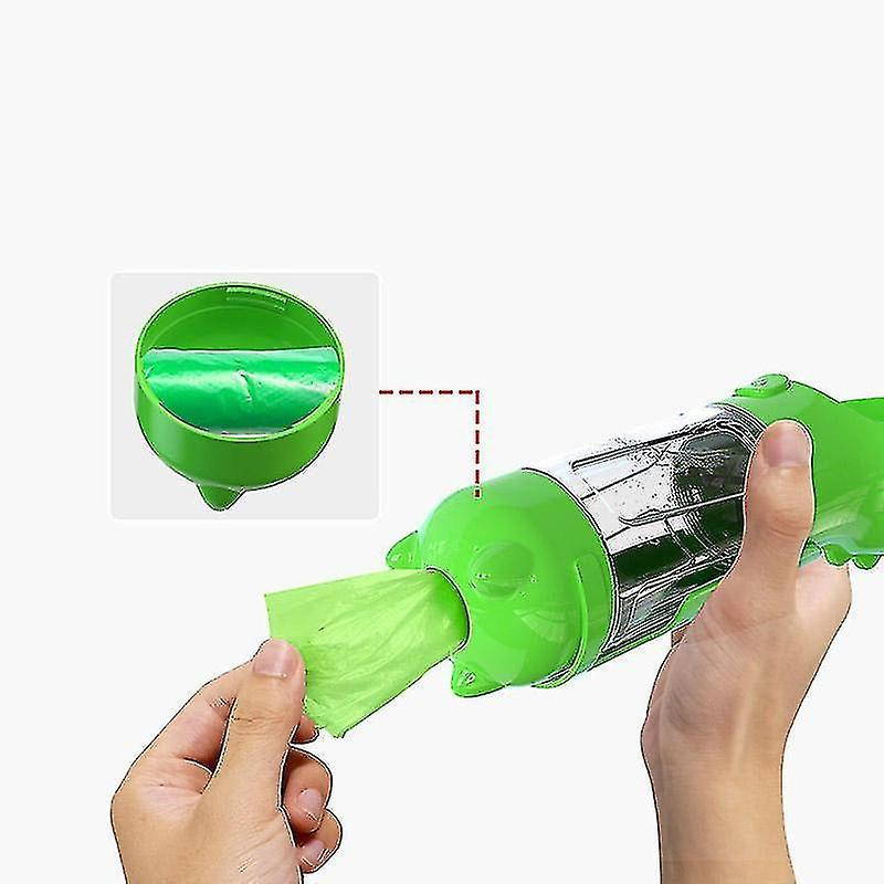 Travel Outdoor Portable 500ml Plastic Pet Dog Drinking Bottle With Poop Bag