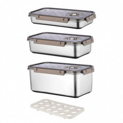 304 Boîte alimentaire en acier inoxydable Stockage portable étanche de grande capacité 304 Boîte alimentaire en acier inoxydable Stockage portable étanche de grande capacité