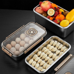 304 Boîte alimentaire en acier inoxydable Stockage portable étanche de grande capacité 304 Boîte alimentaire en acier inoxydable Stockage portable étanche de grande capacité