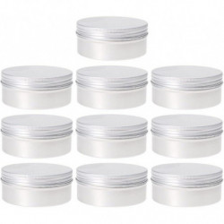10pcs Baume Conteneurs Aluminium Rond Récipients en Étain Métal Boîte de stockage Conteneurs Couvercles à vis [...]