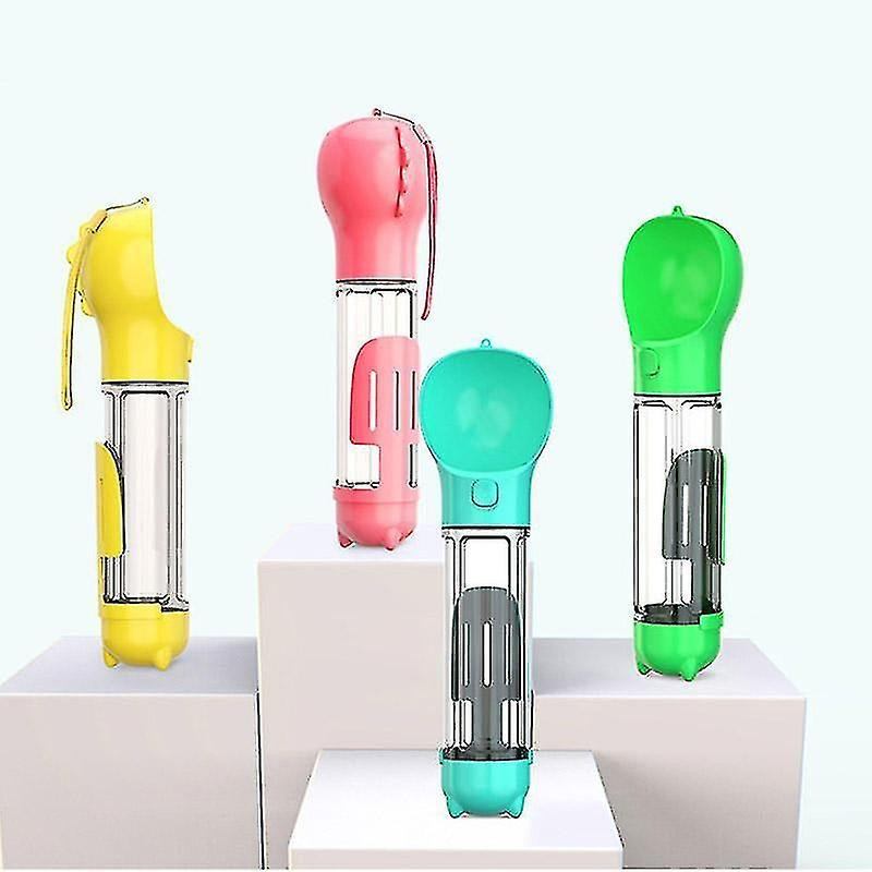 Travel Outdoor Portable 500ml Plastic Pet Dog Drinking Bottle With Poop Bag