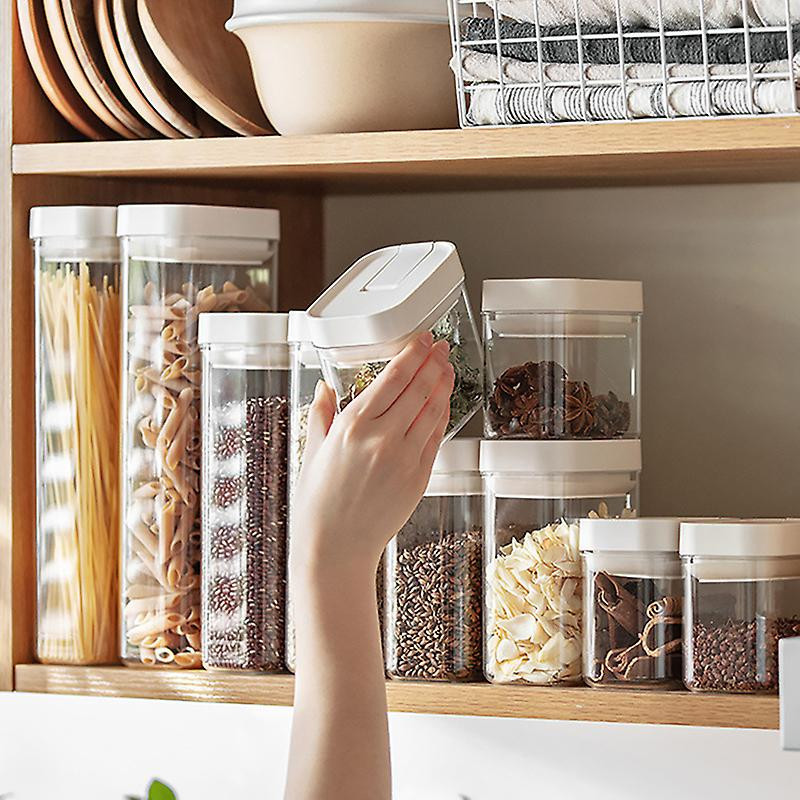Plastic Airtight Food Container Sealing Storage Canister With Lid Cereal Seasoning Jar Sealed Flour Plastic Airtight Food Container Sealing Storage Canister With Lid Cereal Seasoning Jar Sealed Flour