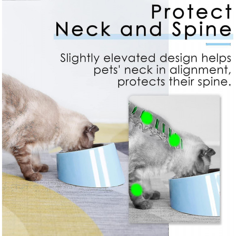Degree Tilt Dog Bowl, Slanted Cat Bowl, Sloped Pet Bowl, Tilted Raised Pet Bowl, Raised Feeder, Non-slip Melamine Stand