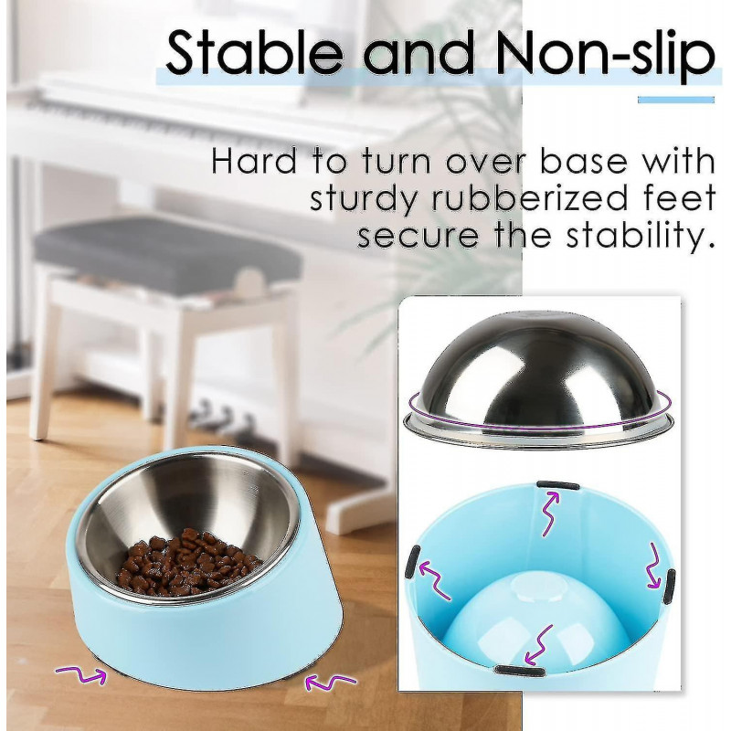 Degree Tilt Dog Bowl, Slanted Cat Bowl, Sloped Pet Bowl, Tilted Raised Pet Bowl, Raised Feeder, Non-slip Melamine Stand