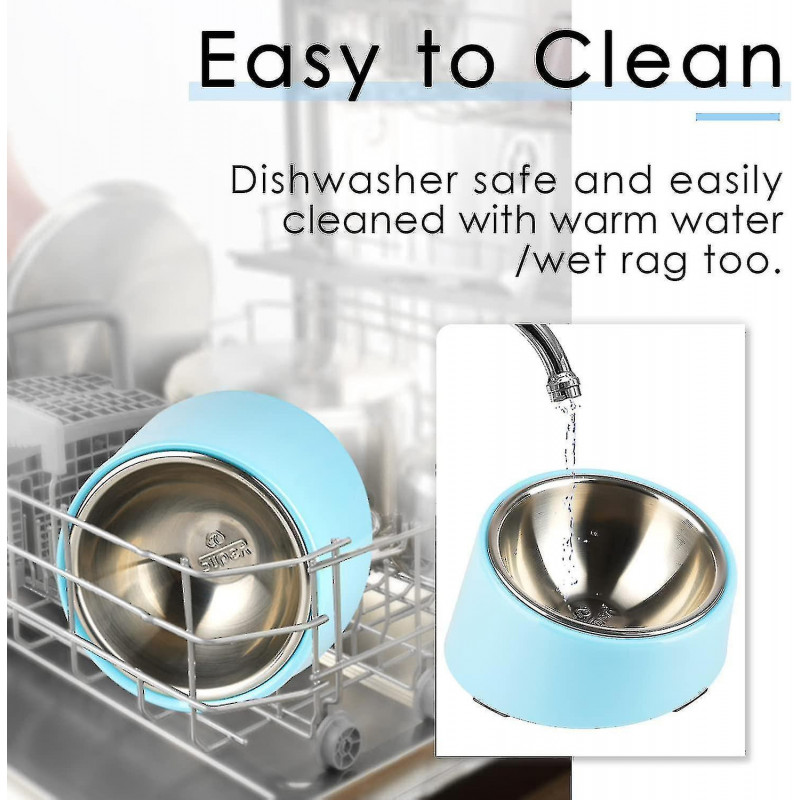 Degree Tilt Dog Bowl, Slanted Cat Bowl, Sloped Pet Bowl, Tilted Raised Pet Bowl, Raised Feeder, Non-slip Melamine Stand