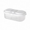 Double Grid Sealed Food Container with Lid Large Capacity Fruit Storage Box for Flower Tea Veggie