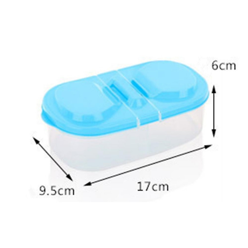 Double Grid Sealed Food Container with Lid Large Capacity Fruit Storage Box for Flower Tea Veggie