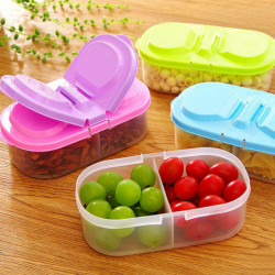 Double Grid Sealed Food Container with Lid Large Capacity Fruit Storage Box for Flower Tea Veggie Double Grid Sealed Food Container with Lid Large Capacity Fruit Storage Box for Flower Tea Veggie