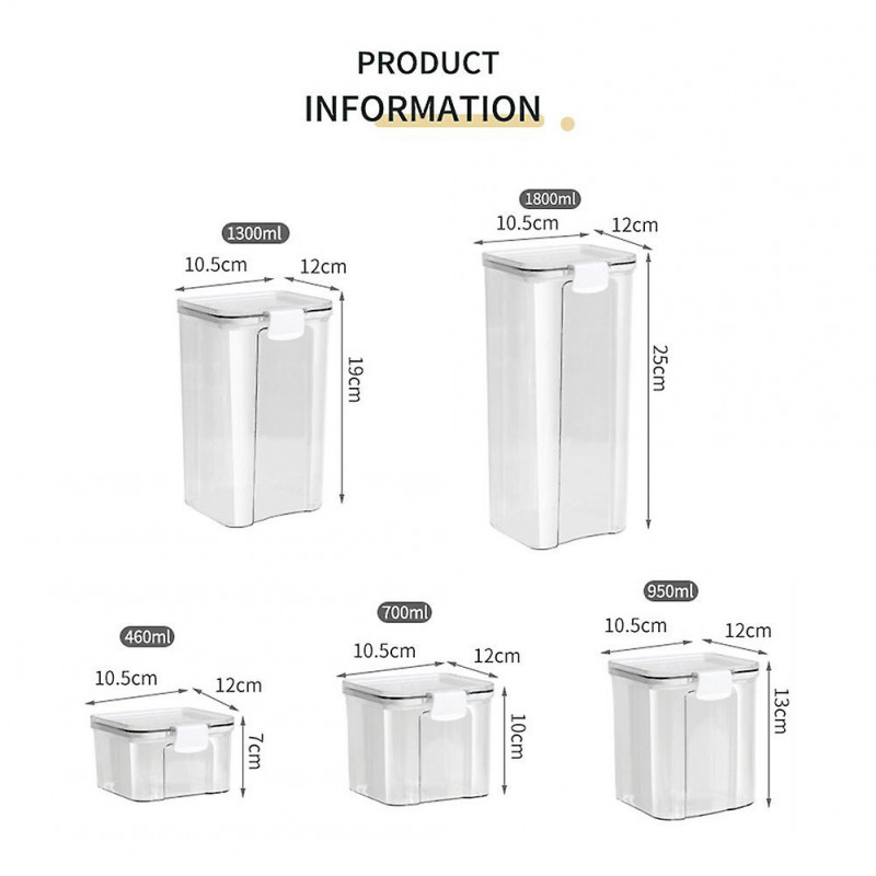 Transparent Food Storage Jar Large Capacity Tea Freshing Case Kitchen Supplies