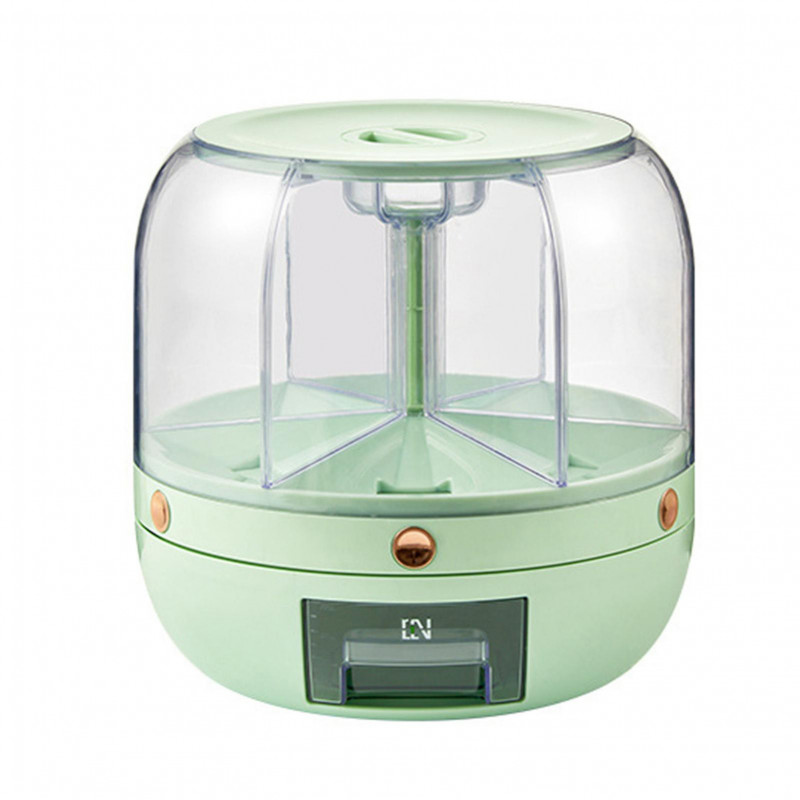 Grain Rotatable Rices Bucket with Multi Grid Large Capacity Cereals Container for Mung Beans