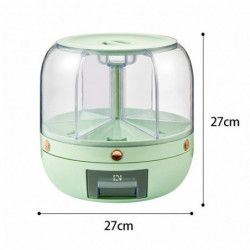 Grain Rotatable Rices Bucket with Multi Grid Large Capacity Cereals Container for Mung Beans Grain Rotatable Rices Bucket with Multi Grid Large Capacity Cereals Container for Mung Beans