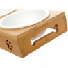 Special Food Bowl For Pet Cats And Dogs, Ceramic Bowl On Wooden Table