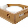 Special Food Bowl For Pet Cats And Dogs, Ceramic Bowl On Wooden Table