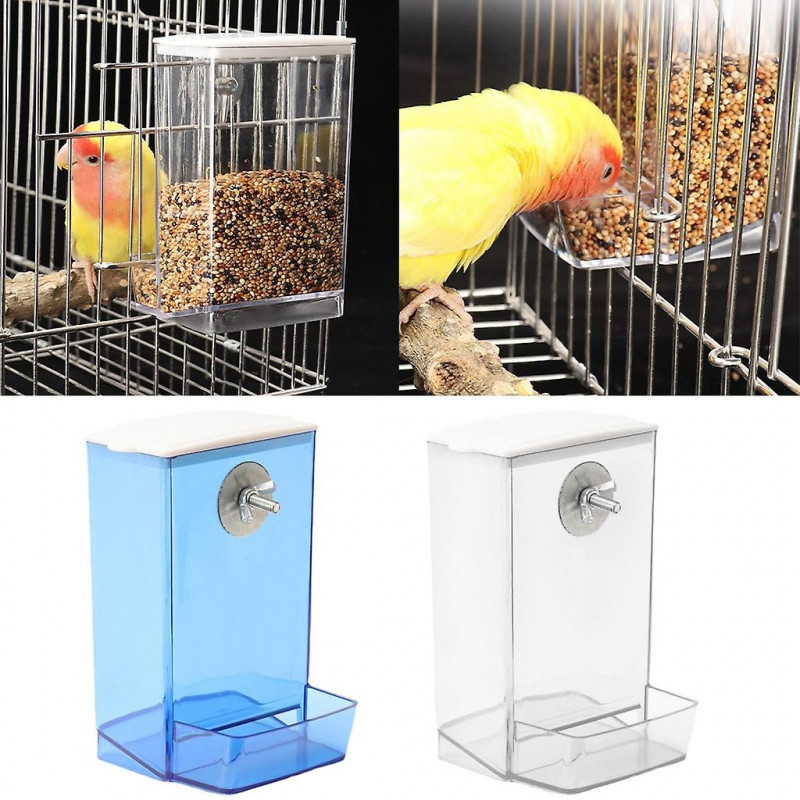 Bird Feeder Box For Parrots Antisplash Birds Feeding Box For Small Medium Birds Bird Food Dispenser Birdcage Accessories
