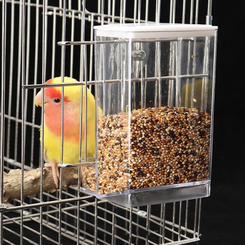 Bird Feeder Box For Parrots Antisplash Birds Feeding Box For Small Medium Birds Bird Food Dispenser Birdcage Accessories