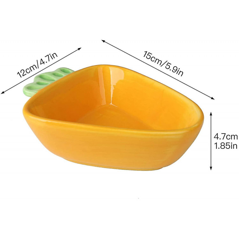 2023 - Bol en céramique pour animaux de compagnie - Carotte - Bol en céramique pour hamster, cochon d’Inde, rat, lapin