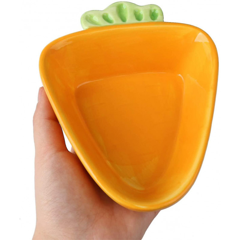 2023 - Bol en céramique pour animaux de compagnie - Carotte - Bol en céramique pour hamster, cochon d’Inde, rat, lapin