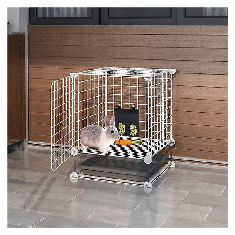 Hanging Rabbit Hay Bag Hay Feed Bag Hutch Accessoryblack-1pcs