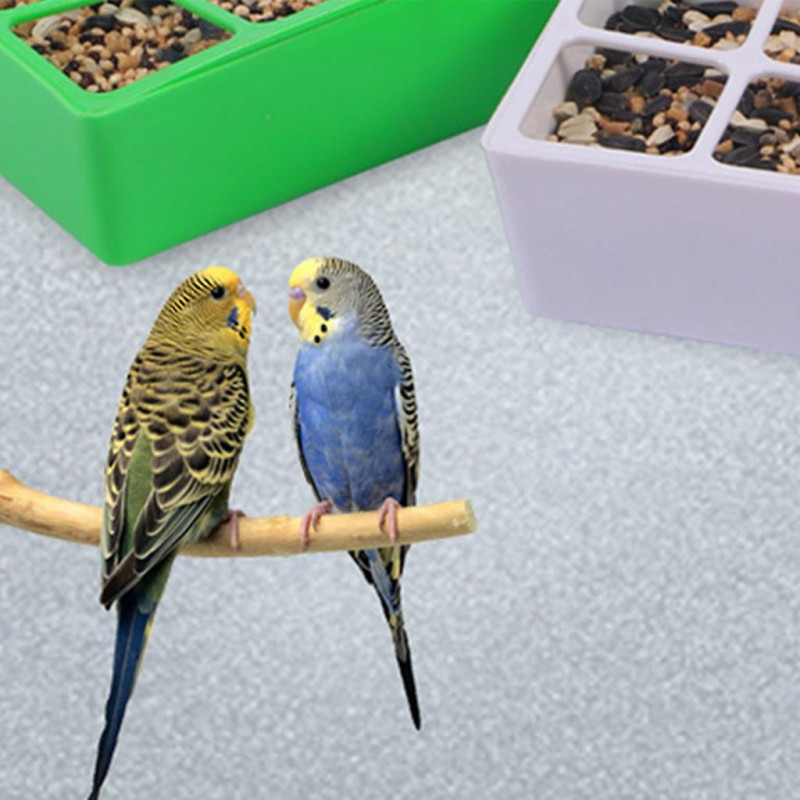 Bird Food Container Food Seed Dispenser Container Set with 8-grid Cover