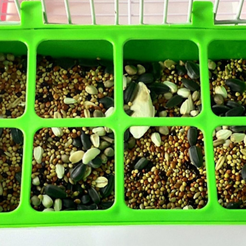 Bird Food Container Food Seed Dispenser Container Set with 8-grid Cover