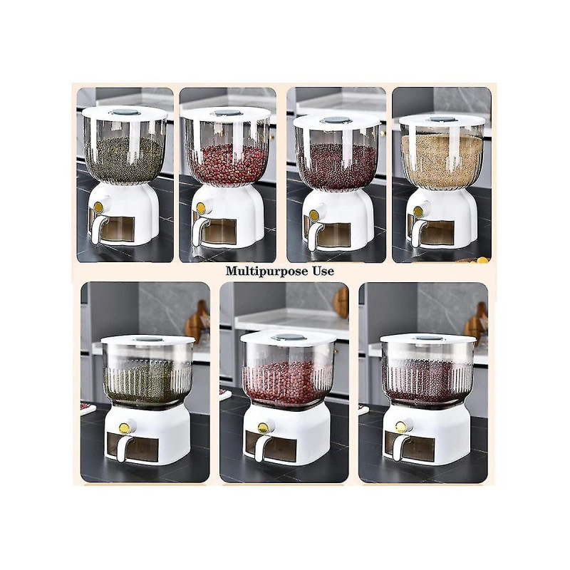 10kg Kitchen Nano Bucket Insect-proof Moisture-proof Sealed Rice Bucket Grain Pet Food Storage Cont