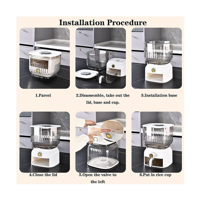 10kg Kitchen Nano Bucket Insect-proof Moisture-proof Sealed Rice Bucket Grain Pet Food Storage Cont