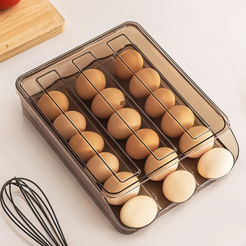 Design Sliding Kitchen Refrigerator Freezer Fresh Stackable Food Egg Storage Storage Box