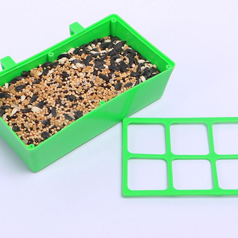 Bird Food Container Food Seed Dispenser Container Set with 8-grid Cover