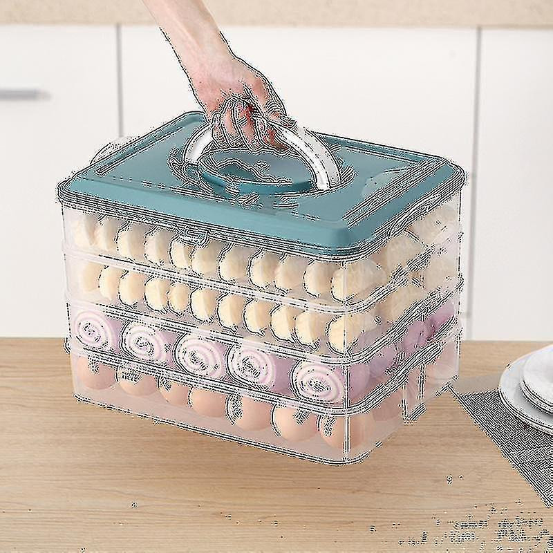 Food Storage Box Dumpling Organizer Refrigerator Fresh Keeping Box Transparent Sealed