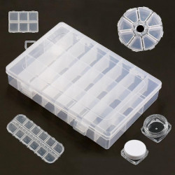 8 Plus 24 grille Bijoux réglables Boucle d’oreille Conteneur Conteneur Boîte de rangement 8 Plus 24 grille Bijoux réglables Boucle d’oreille Conteneur Conteneur Boîte de rangement