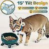 Cat Bowl Ceramic Raised Bowl For Cat/puppy, Angled Orthopedic Bowl For Adult Cat/kitten For Food 1pc