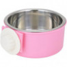 Stainless Steel Dog Cat Food Bowl Pet Feeder 2 In 1 Hanging Bowl Attach Cage Mount For Small Pets