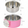 Stainless Steel Dog Cat Food Bowl Pet Feeder 2 In 1 Hanging Bowl Attach Cage Mount For Small Pets