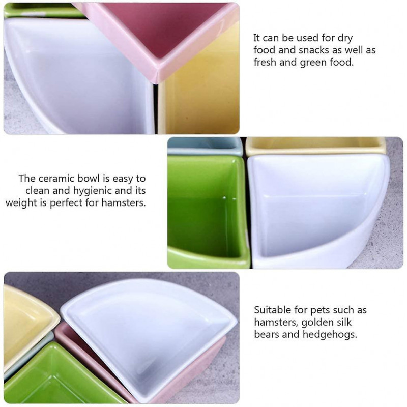 Hamster Bowl, Ceramic, Chewing Bowl, Water Bowl For Small Rodents, Gerbils, Hamsters, Mice, Pigs