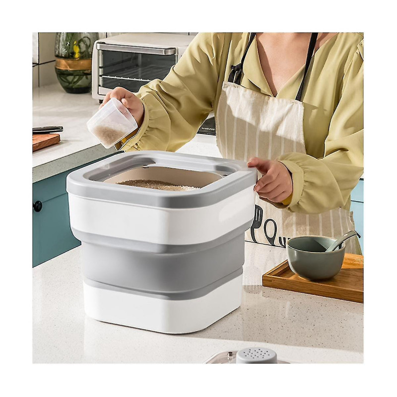 Folding Rice Bucket Household Simple Rice Box Rice Bucket Capacity Insect And Moisture Proof Sealed Wuqx